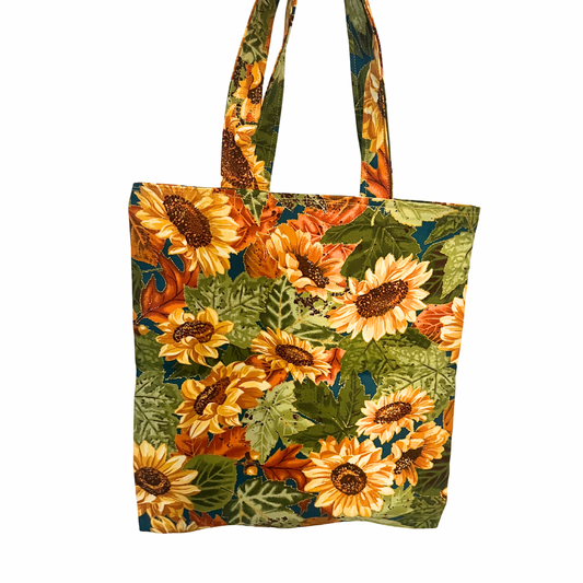 Small tote bag - 12x11 inch. Sunflower tote bag for kids/children or gifts