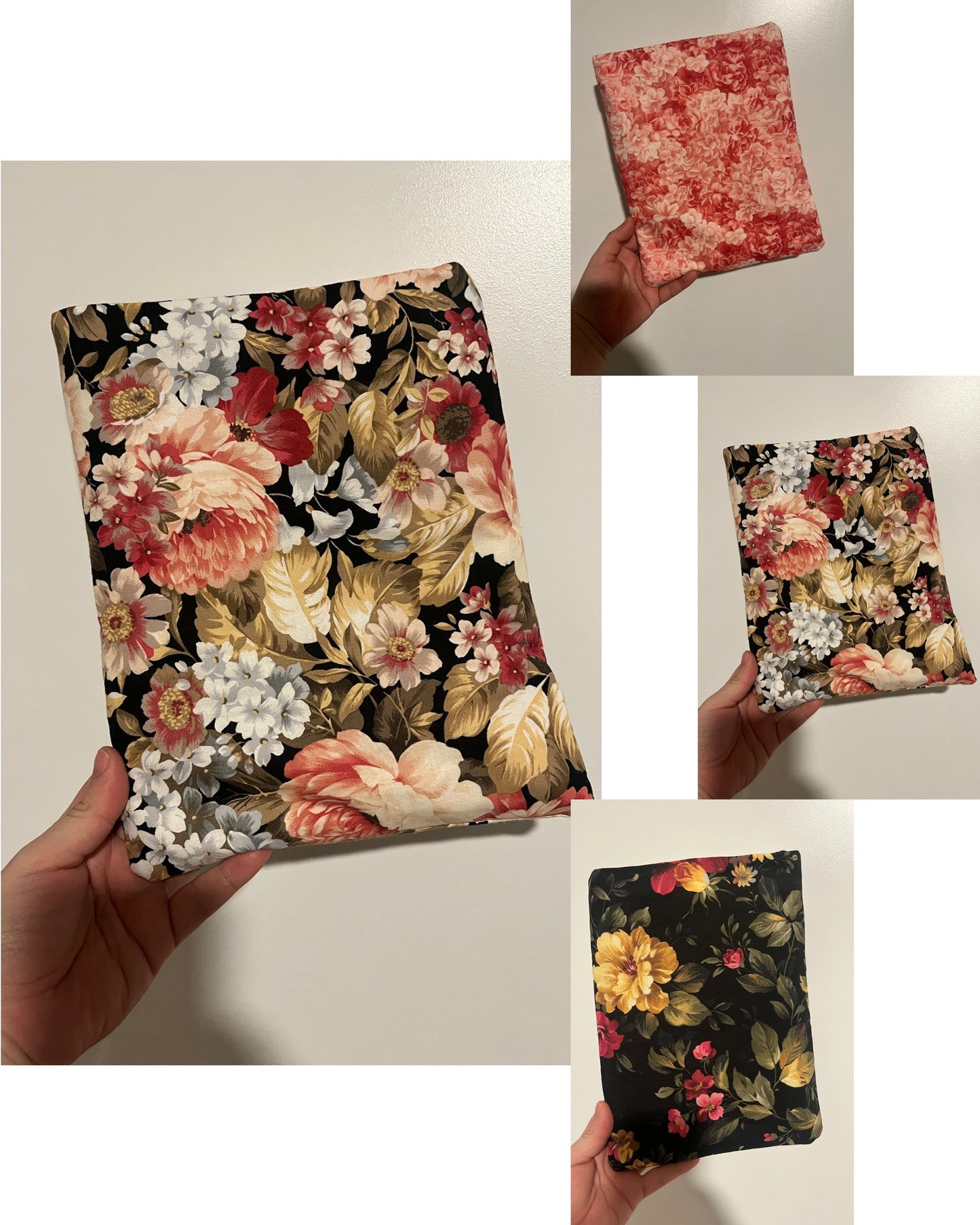 Black & Yellow Floral Book Sleeve – Handmade Protective Sleeve for Books, Journals, and eReaders